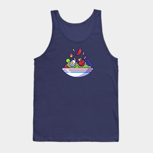 Vegetable Salad With Egg Boiled In Bowl Cartoon Tank Top